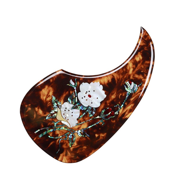 Vencetmat Acoustic Guitar Pick Guard for Most Martin - Right Hand Inlaid Abalone Flower - Image 1